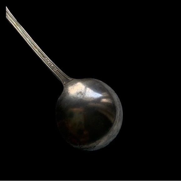 B SILVER PLATED Antique Vintage Sugar Spoon Serving Spoon Silverware - Picture 6 of 7
